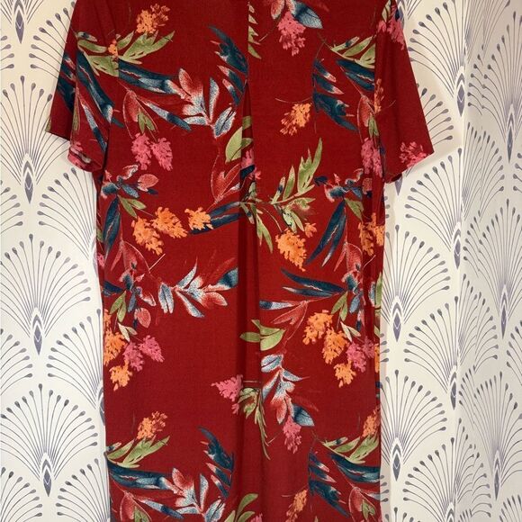 Christian Siriano Red and Blue Floral Dress Women size XL PTP-24/27 L-39 - Picture 6 of 6